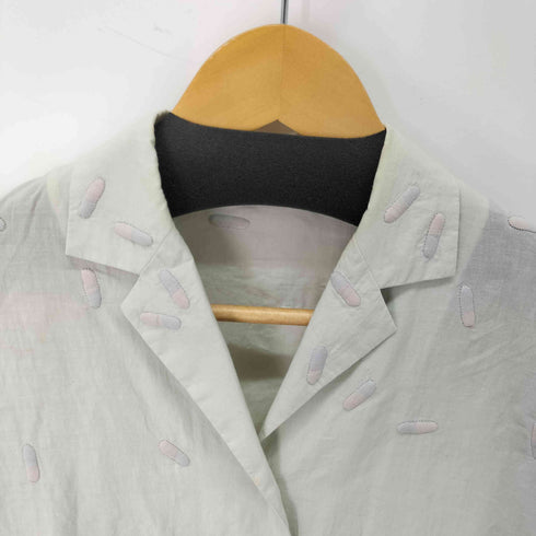 イッセイミヤケ ISSEY MIYAKE カプセル柄 オープンカラーシャツ レディース JPN:2